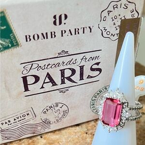 BP RETRO Postcards From Paris RBP2669 The Odette Ring Burgundy Spinel Ring HTF